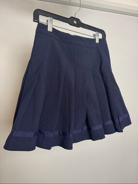 E.LAND Navy Pleated Skort – Preppy Mini Skirt with Shorts